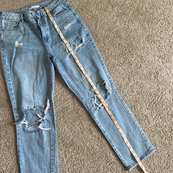 PACSUN LIGHT BLUE DISTRESSED MOM JEANS - Picture 8 of 10